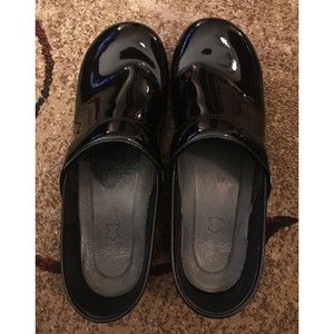 Dansko Shiny Black Patent Leather Womens Clog Sz EU 41 US 10.5 Mules Nursing